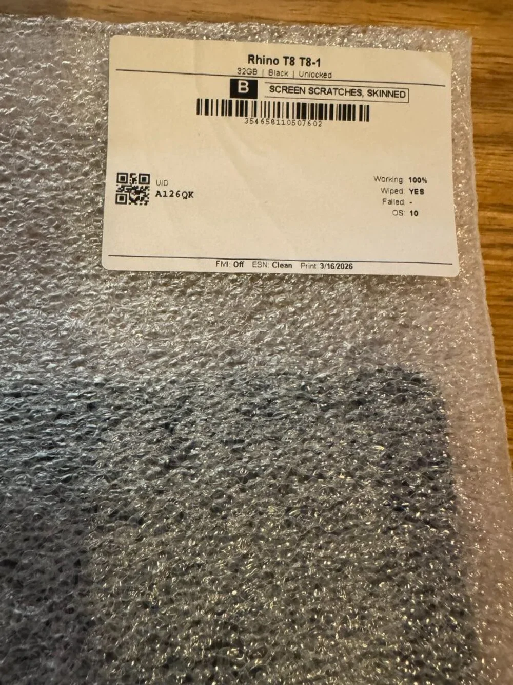Rhino T8 T8-1, 32gb Black Unlocked Tablet with Power cord